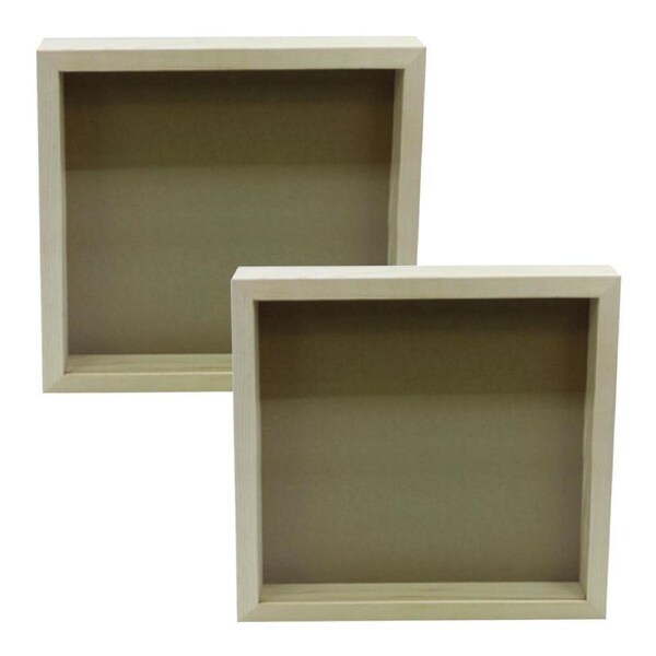 2x Boyle Wooden 33.5x4.2cm Art/Craft Memory Box Square Frame DIY Home/Room Decor