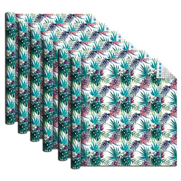6x Boyle Self Adhesive 1.5mx45cm Vinyl Film Art/Craft Covering Tropical Plants
