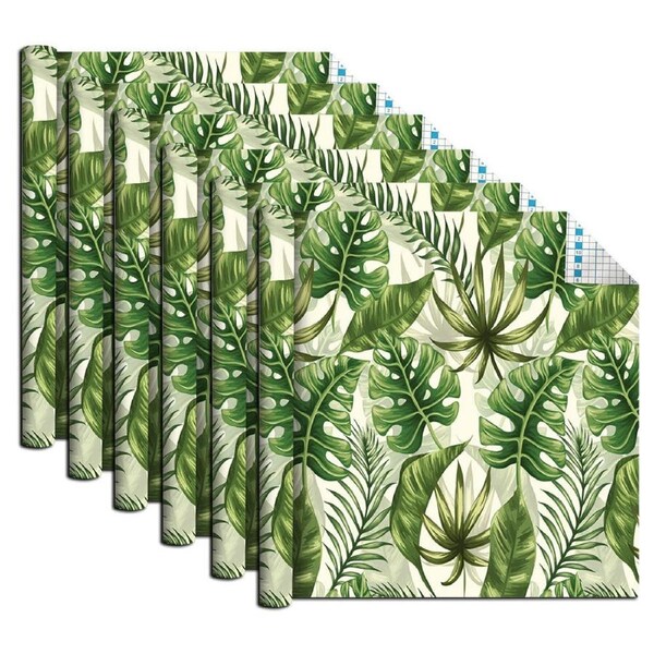 6x Boyle Self Adhesive Back 1.5mx45cm Vinyl Film Art/Craft Cover Palm Leaves