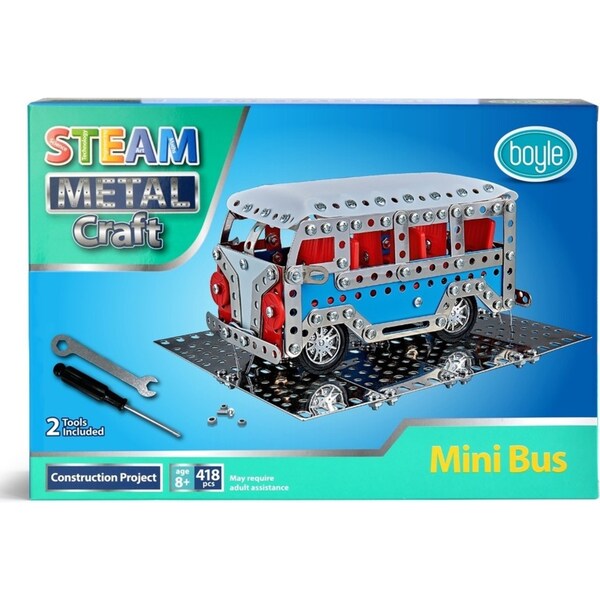 STEAM Metal Craft 17cm Mini Bus DIY Construction Kit Activity Toy Kids/Child 8y+