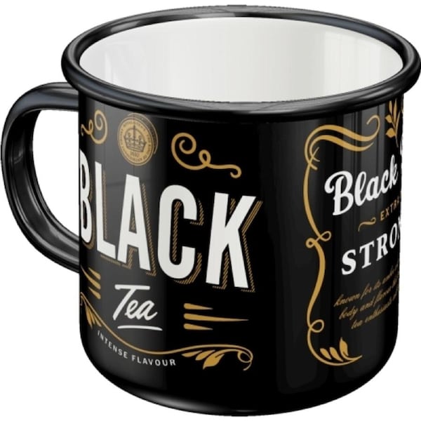 Nostalgic-Art 360ml Enamel Mug Black Tea Coffee/Water Drink Metal Cup w/ Handle