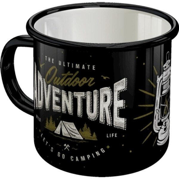 Nostalgic-Art 360ml Enamel Mug Outdoor Adventure Coffee/Tea Drink Cup Black