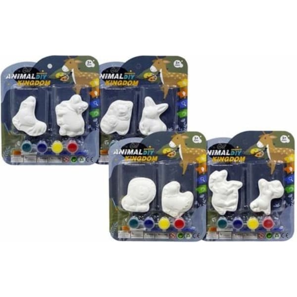 8 x Kids Plaster Animal Kingdom Painting Mould Kit Art Craft DIY Party For Kids