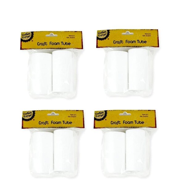 8 x Polystyrene Styrofoam Foam Cylinder Tube Craft Millinery DIY Project 10CM