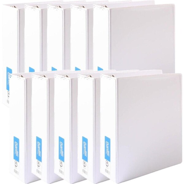 Bantex Insert Ring Binder 4D 65mm A4 White Pack of 10
