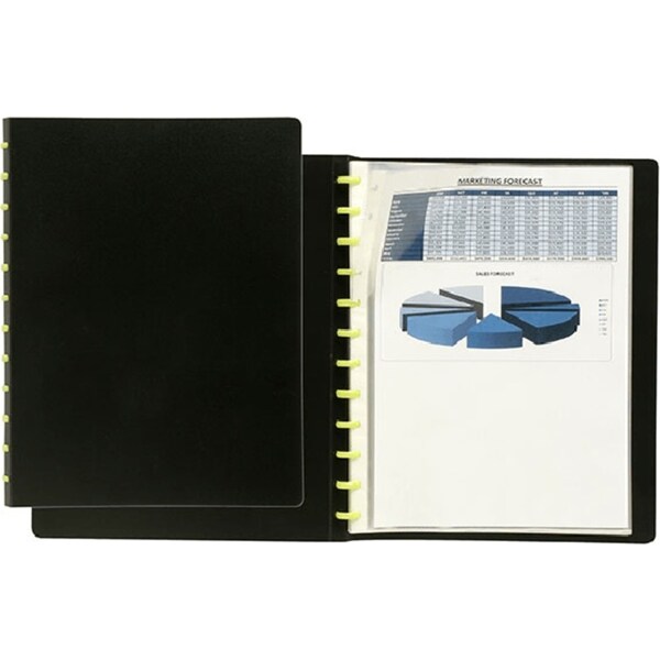 12 Pack Marbig Kwik Zip Display Book Folder Refillable A4 Black
