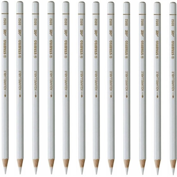 12x Stabilo 8052 All Pencil White Aquarellable