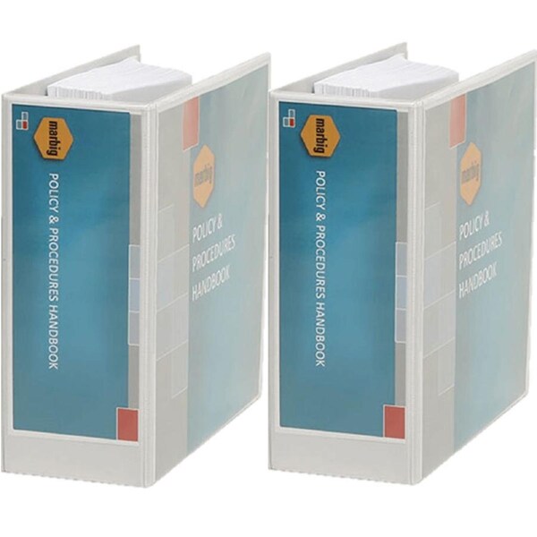 2 Pack Marbig Titan Ring Binder Folder 3D 89mm A4 White High 600 Sheet Capacity