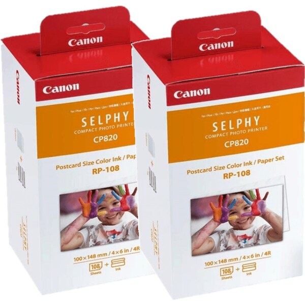 2 Sets Canon Selphy RP108 Ink Cartridge Refill + Paper Pack 108 Sheets