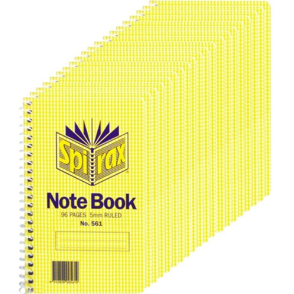 20 Pack Spirax 561 Notebook Spiral Bound Side Opening 96 Page Pocket Size 147x87mm