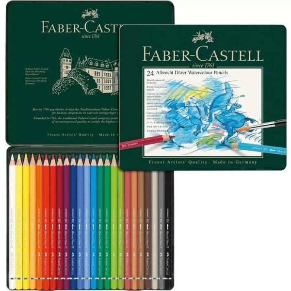 24 Faber-Castell Albrecht Durer Water Colour Pencils Tin Set