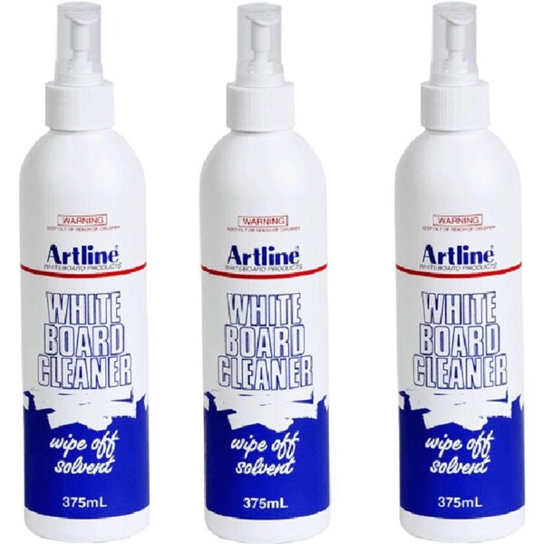 3 Pack Artline Whiteboard Cleaner Spray Bottle 375mL Bulk