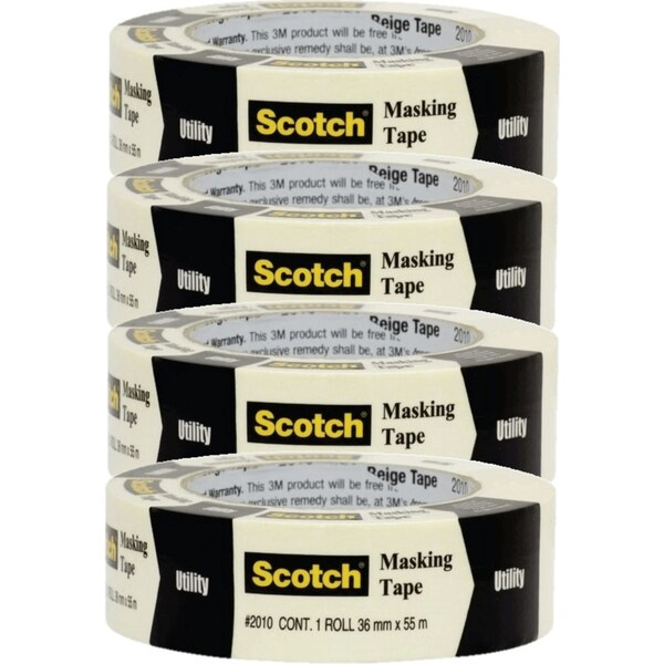 3M Scotch Masking Tape #2010 36mmx54.8m 4 Rolls Pack Bulk