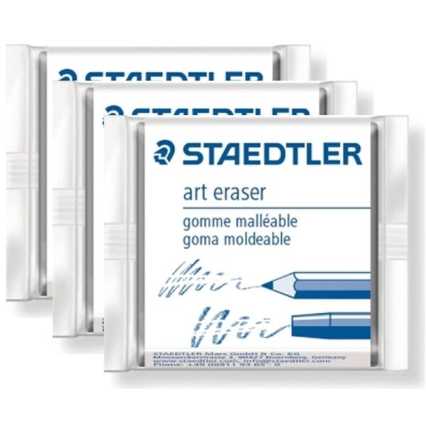 3x Staedtler Kneadable Art Eraser Large