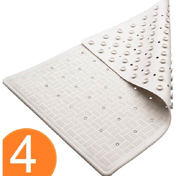 Compass Small Rubber Bath Bathroom Toilet Mat 340x520mm Anti-Slip Grip Pack 4