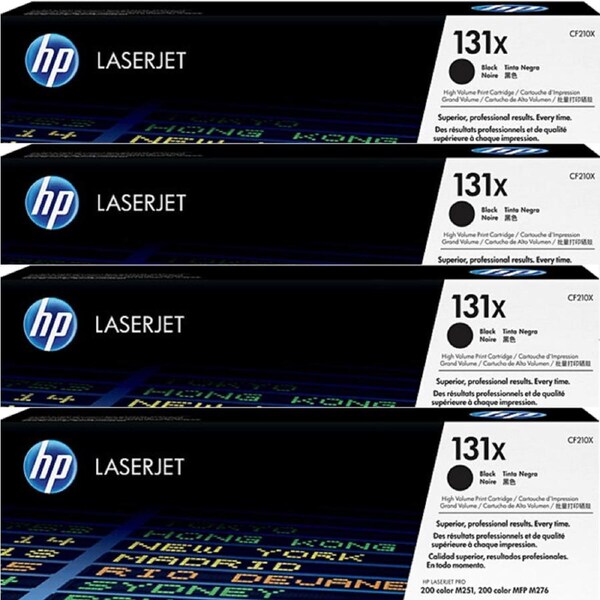 4 Pack HP 131X Toner Ink Cartridge High Yield Cartridge Black CF210X