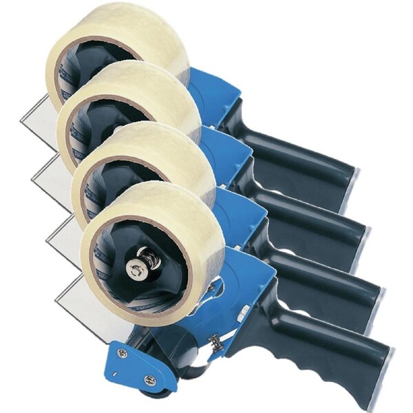 4 Pack Marbig Tape Dispenser Packaging Blue/Black