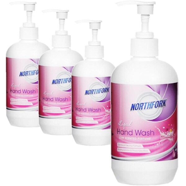 4 Pack Northfork Liquid Handwash Hand Wash 500mL Pink Soap