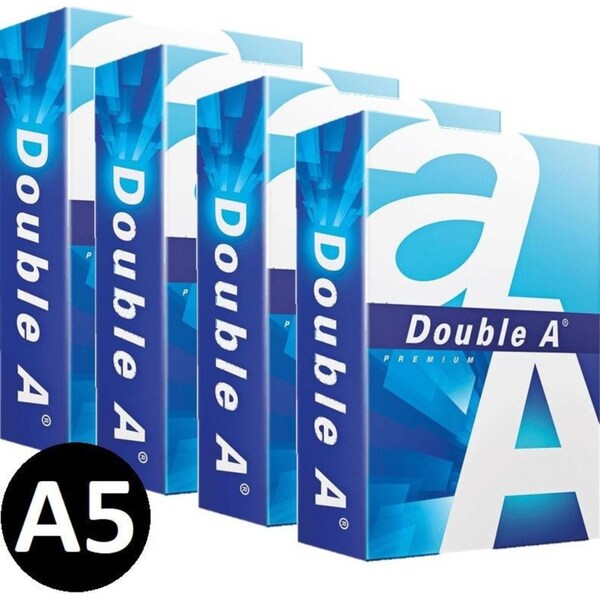 4 Packs Double A A5 Premium Copy Paper White 80GSM Smooth 500 Sheets