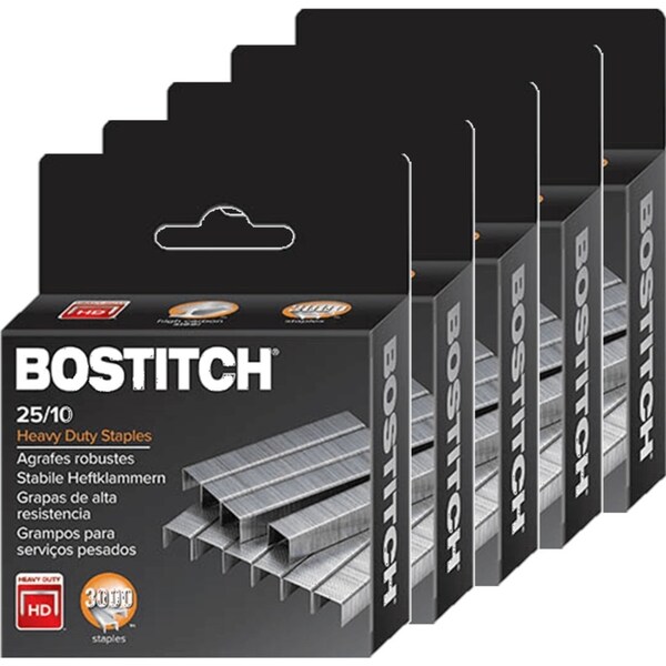 5 Boxes Bostitch Staples 25/10 Heavy Duty Box 3000