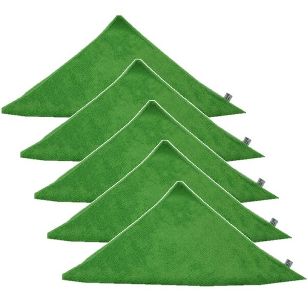 5 Pack Cleanlink Microfibre General Cleaning Cloth 400x400mm Green Square