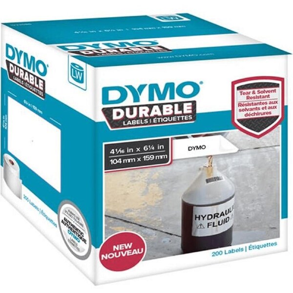 5 Pack Dymo 1933086 LW LabelWriter Durable Labels 104x159mm White Box 200