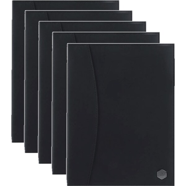 5 Pack Marbig Professional Soft Touch Display Books 36 Pockets A4 Black