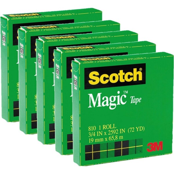 5 Pack Scotch 810 Magic Tape Roll Refill 19mmx66m