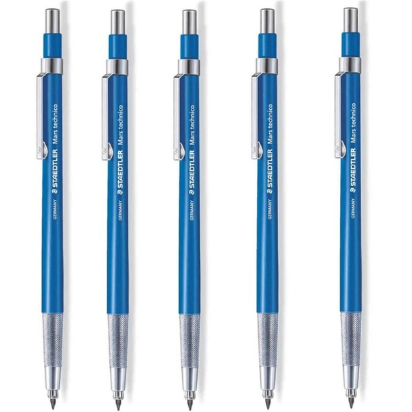 5 Pack Staedtler 780-C Mars Technico Leadholder Pencil 2mm Integrated Lead Sharpener Bulk