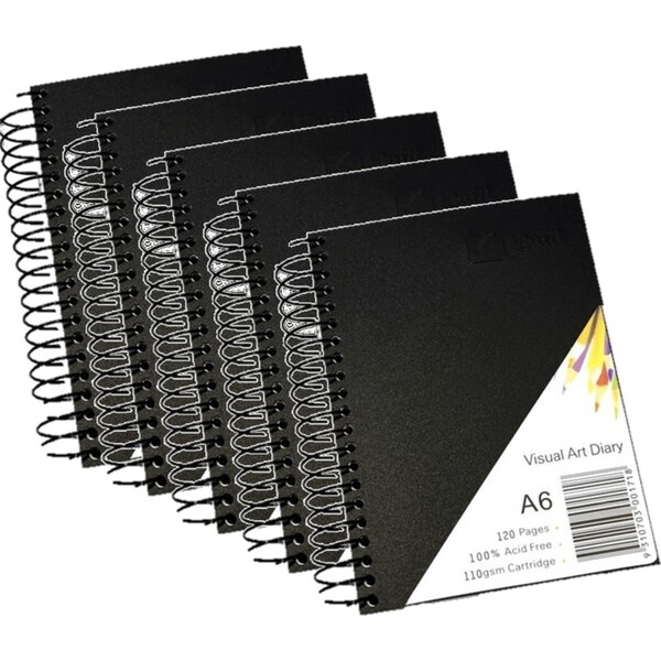 5x Quill Visual Art Diary 110GSM 120 Page A6
