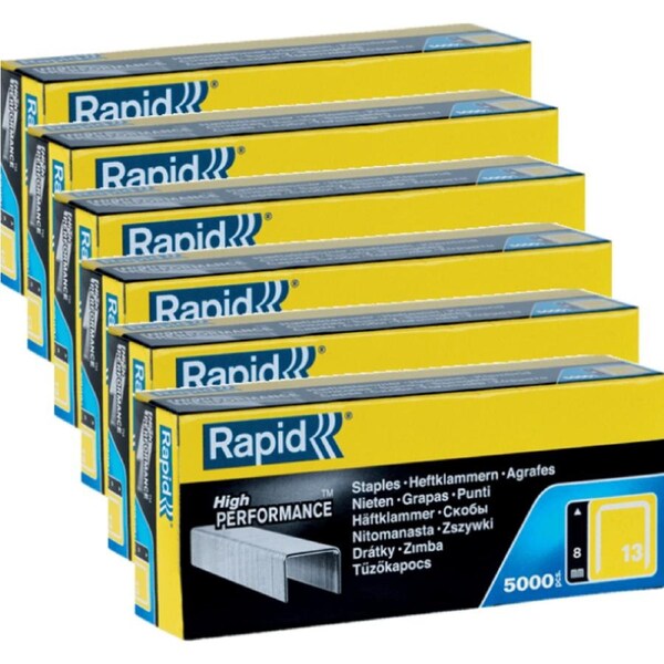 Rapid High Performance Staples 13/8 Box 5000 8mm Bulk 6 Boxes