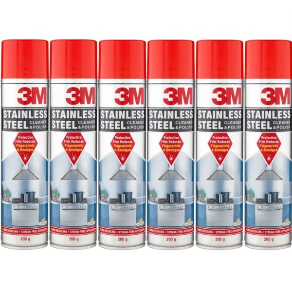 6 Pack 3M Stainless Steel Cleaner And Polish Spray Can 200G Bulk