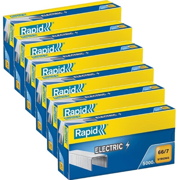 6 Pack Rapid Strong Special Electric Staples 66/7 Box 5000 Bulk