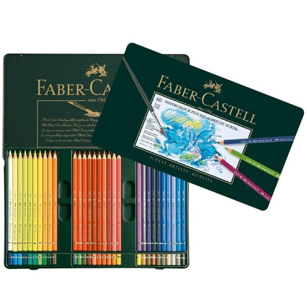 60 Faber-Castell Albrecht Durer Water Colour Pencils Tin Set Watercolour
