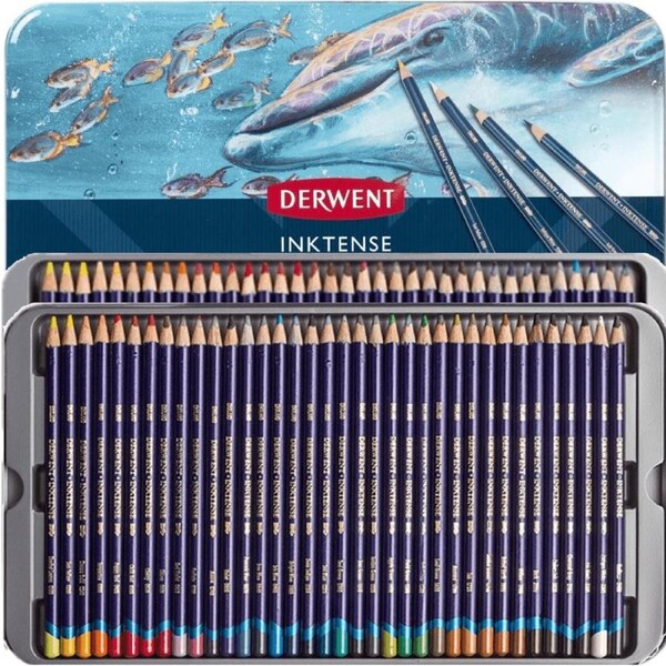 72 Derwent Inktense Colour Pencils Tin Mix Water Professional Pencil
