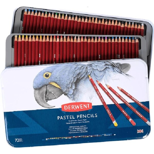 72 Derwent Pastel Colour Pencils Tin Professional