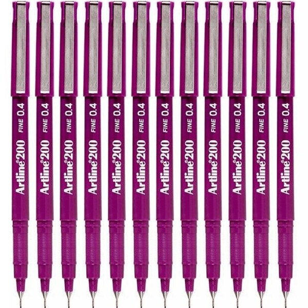 Artline 200 Fineliner Felt Tip Pen 0.4mm Magenta Box 12