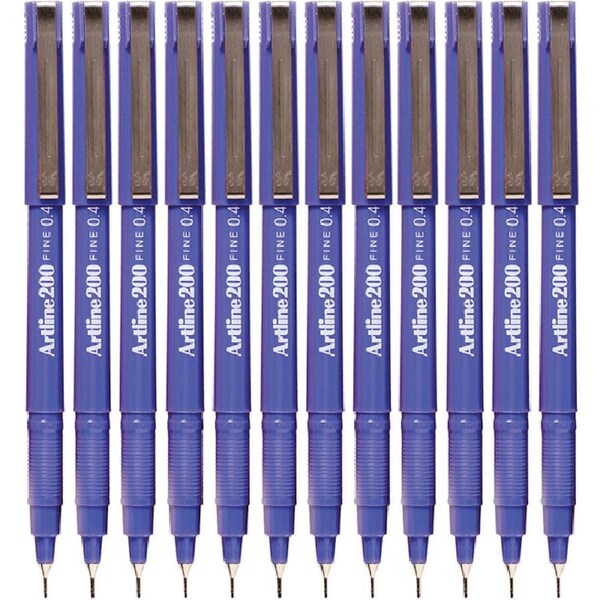 Artline 200 Fineliner Felt Tip Pen 0.4mm Purple Box 12