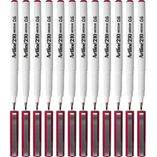 Artline 210 Fineline Pen 0.6mm Magenta Box 12