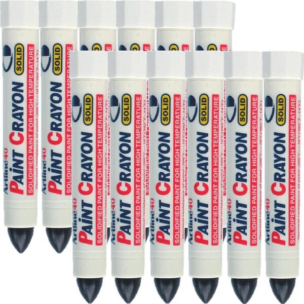 Artline 40 Permanent Paint Crayon Solid Black Box 12