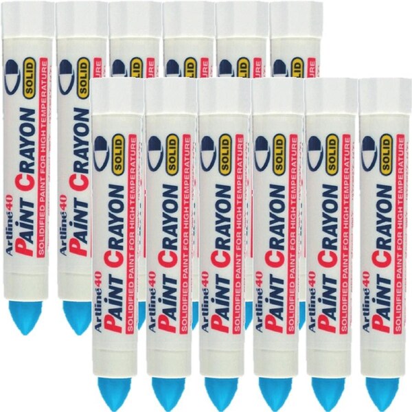 Artline 40 Permanent Paint Crayon Solid Blue Box 12