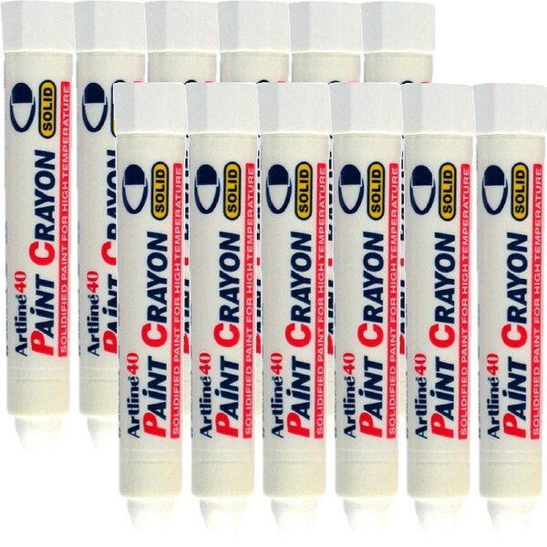 Artline 40 Permanent Paint Crayon Solid White Box 12