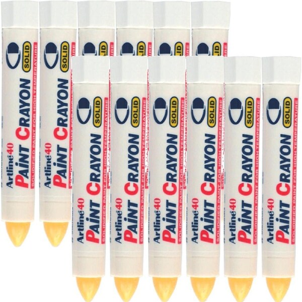 Artline 40 Permanent Paint Crayon Yellow Solid Box 12