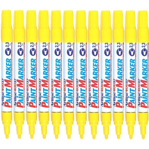 Artline 400 XF Paint Marker Bullet 2.3mm Yellow Box 12