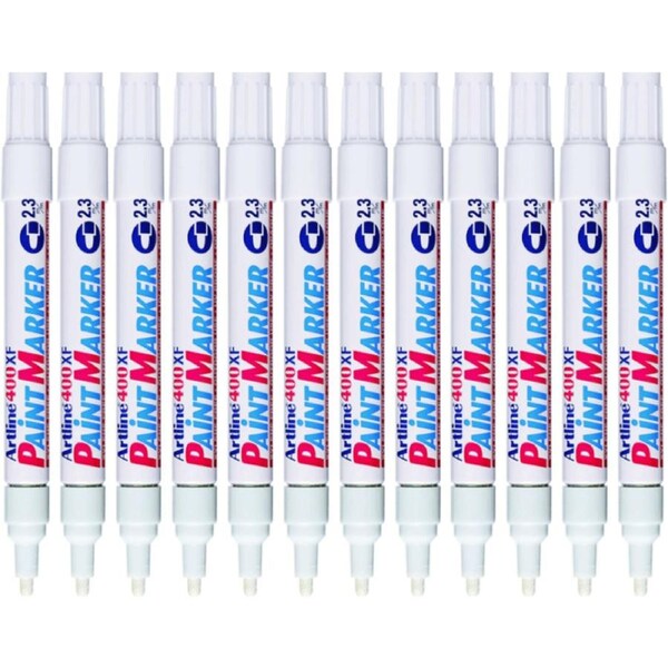 Artline 400XF Paint Marker Bullet 2.3mm Tip White 400 Box 12