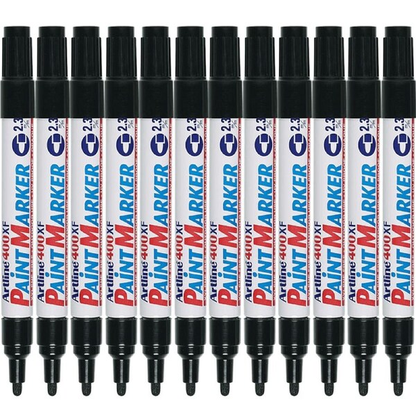 Artline 400XF Paint Marker Pen Bullet Tip 2.3mm Black 400 Box 12