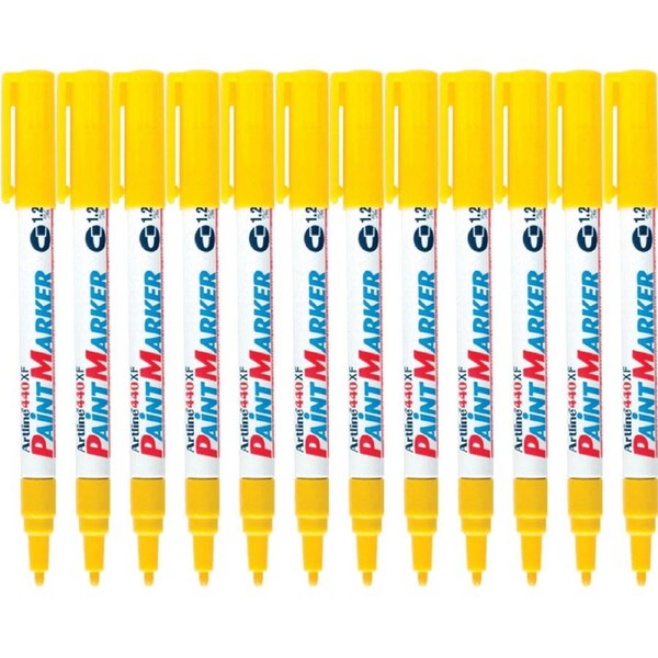 Artline 440XF Paint Marker Bullet Tip 1.2mm Yellow Box 12