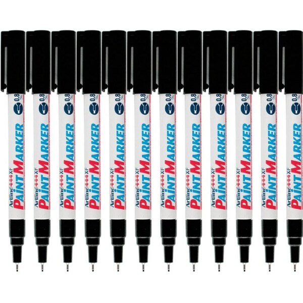 Artline 444 Paint Marker Bullet 0.8mm Fine Black 444XF Box 12