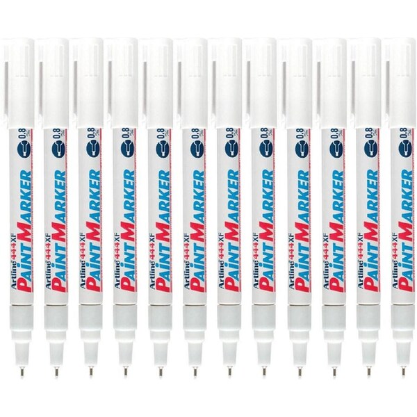 Artline 444 Paint Marker Bullet 0.8mm White 444XF Box 12
