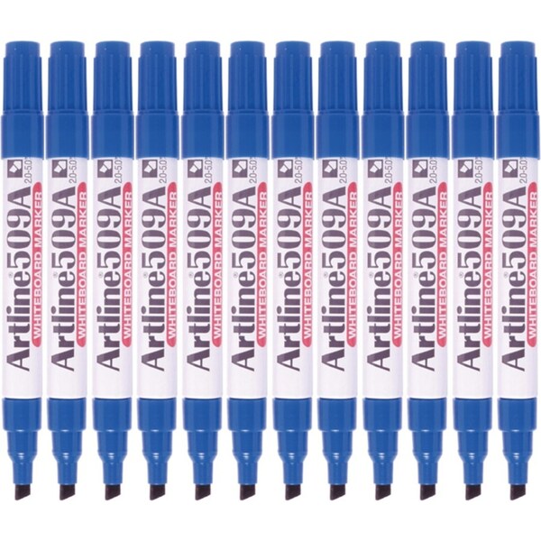 Artline 509A Whiteboard Marker 5mm Chisel Blue Box 12